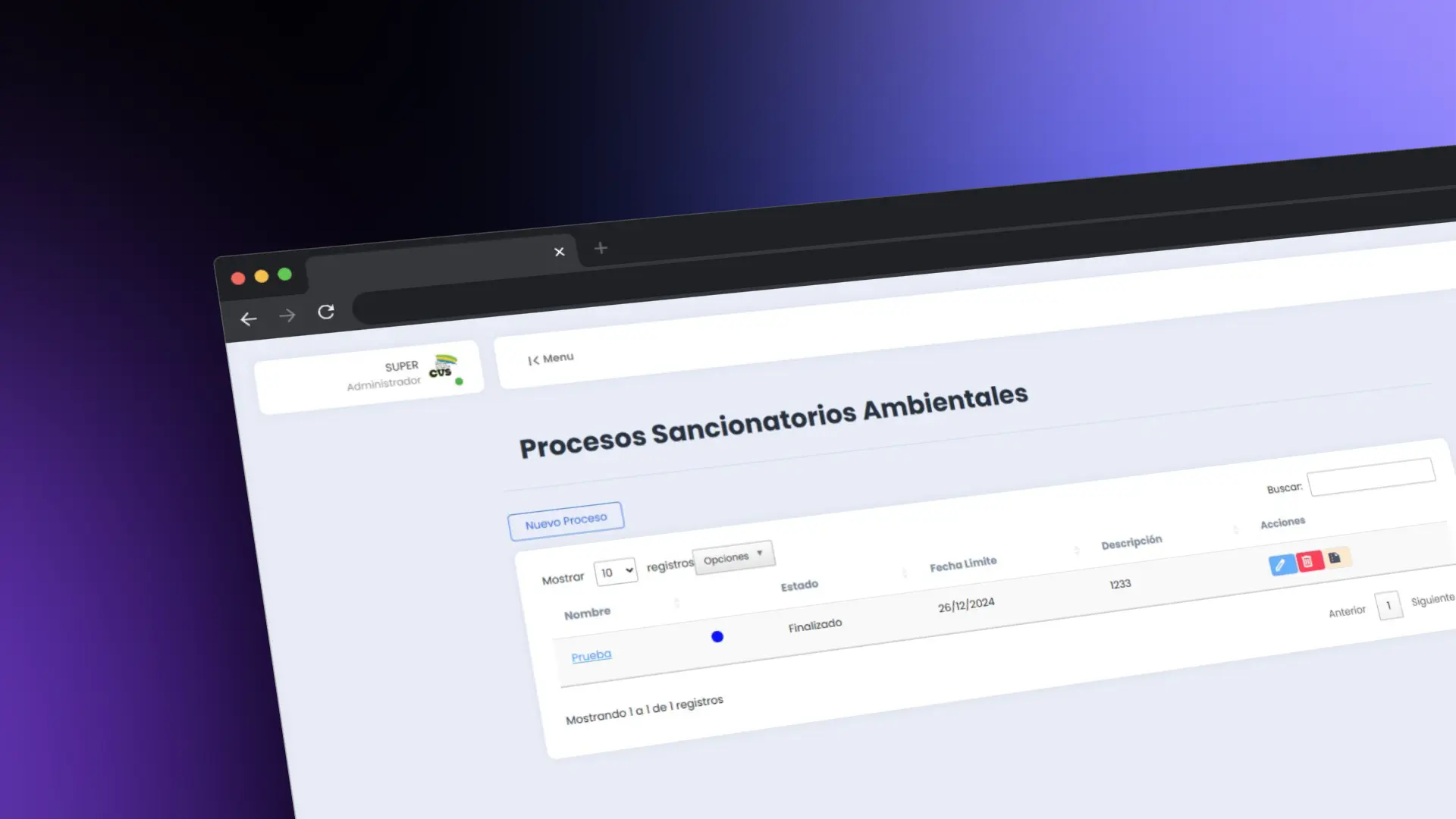 Gestión y Seguimiento de Procesos Sancionatorios Ambientales