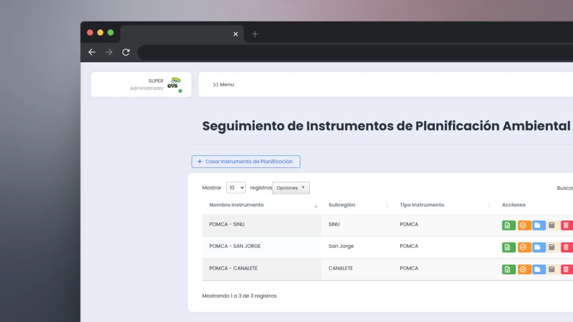 Trazabilidad y Seguimiento de Instrumentos de Planificación Ambiental